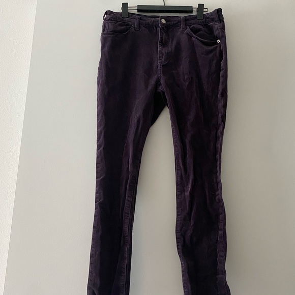 Plum/Eggplant Anthropologie Pilcro Mid Rise Corduroy Skinny Legging Pants - Picture 12 of 16